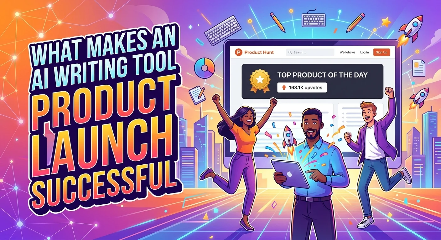 what makes an ai writing tool product hunt launch successful