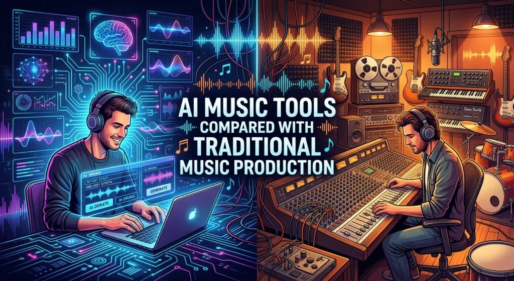 AI Music Tools Compared With Traditional Music Production