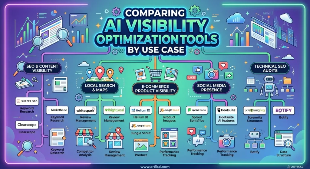 Comparing AI Visibility Optimization Tools by Use Case