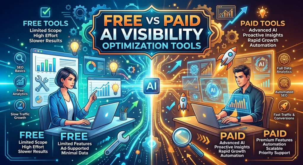 Free vs Paid AI Visibility Optimization Tools